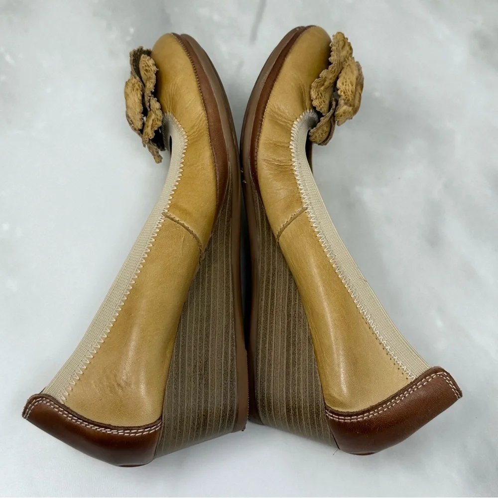 Pikolinos Brown Leather Wedge Shoes Woman Size 37 Size 6.5 - 7